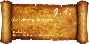 Goldberg Alfonz névjegykártya